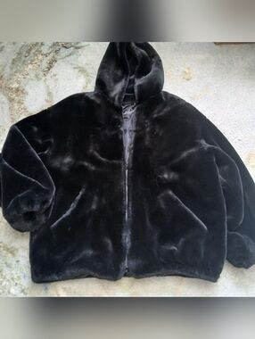 Vintage Faux Fur Zipup Hoodie
